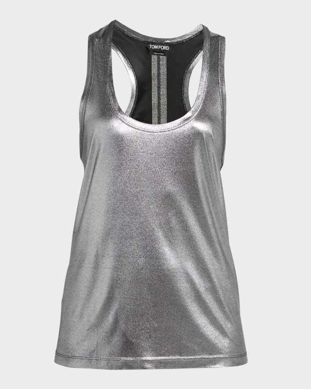 Laminated Fluid Jersey Racerback Tank Top